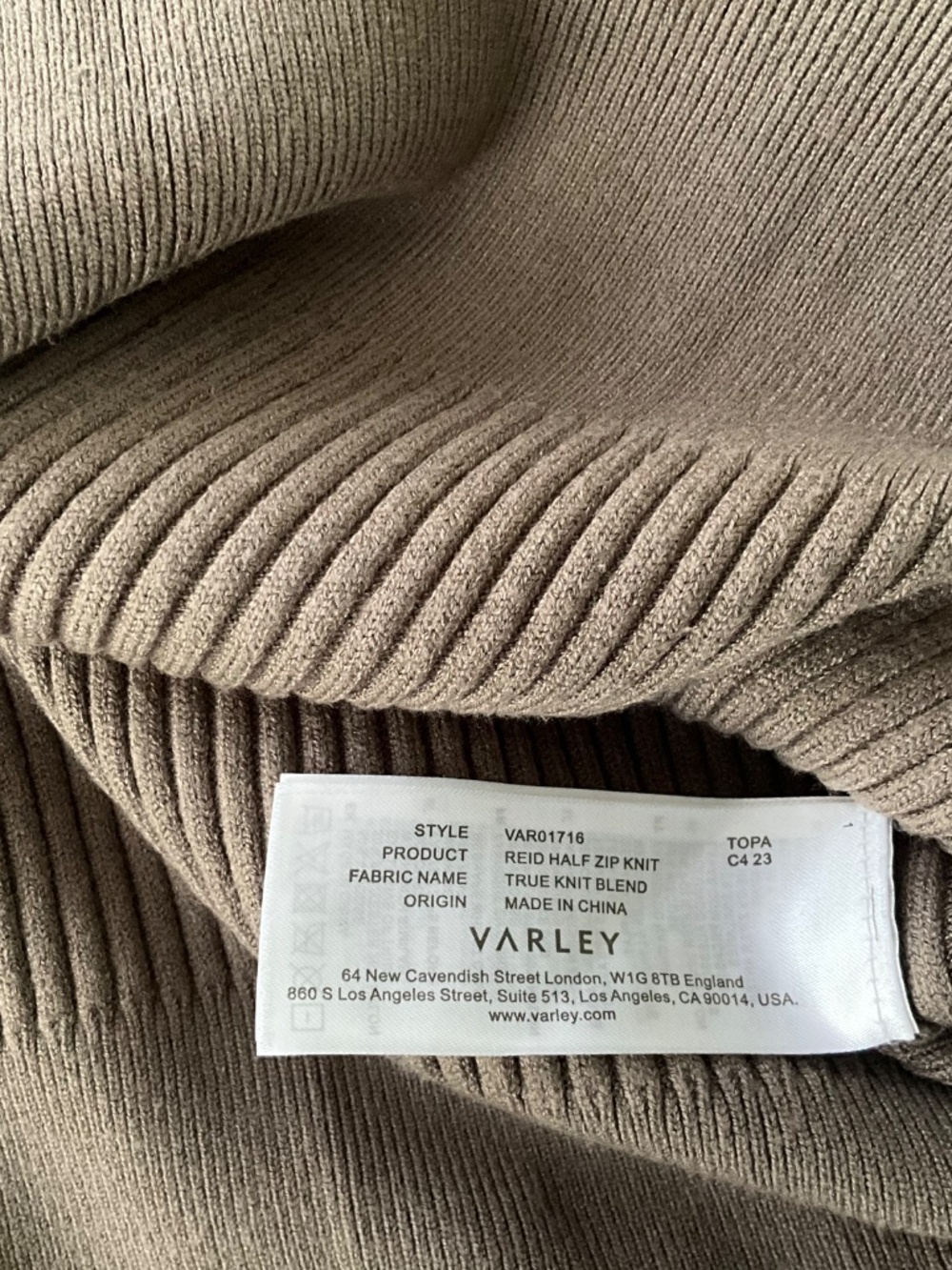 Varley Reid 1/2 Zip Sweater Medium (Green) - Picture 3 of 3